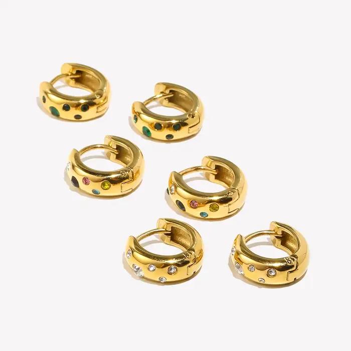 E.B.belle-Boucles d'Oreilles Colorées en Acier Inoxydable pour Femme