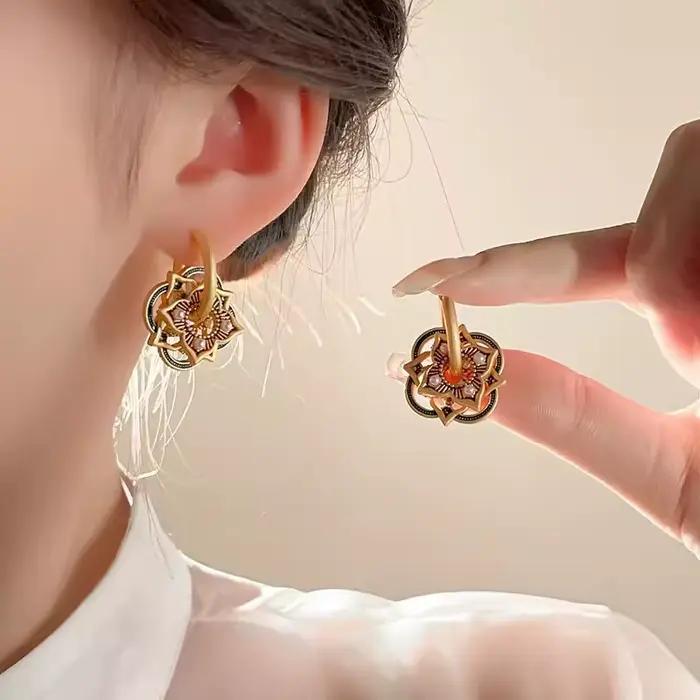 Bijoux Boho modernes, boucles d'oreilles en forme de fleur de couleur de tempérament élégant pour femmes, cadeaux féminins, accessoires d'oreille au Design délicat