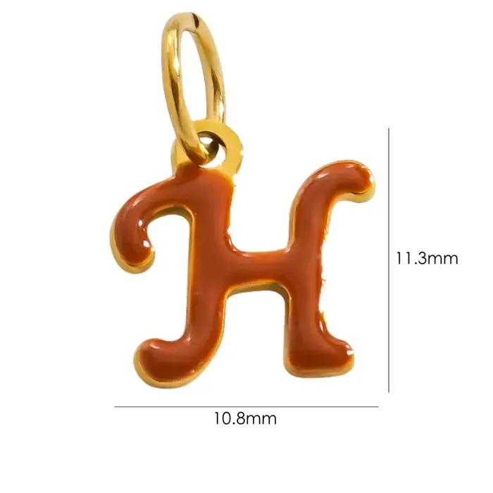 A-Z en acier inoxydable anglais lettre colorcomparator creux pendentif gouttes d'huile breloques bricolage collier bracelet bijoux exécutif