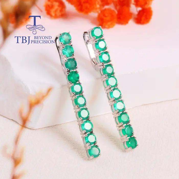 2026, Magnifiques boucles d'oreilles longues en agate verte naturelle au design élégant
