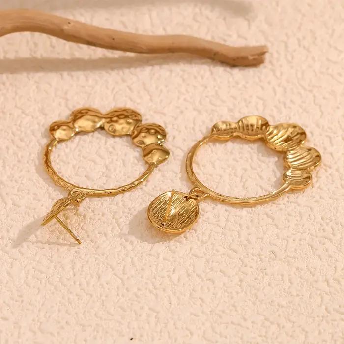 E.B.belle-Boucles d'oreilles bohèmes plaquées or 18 carats pour femme