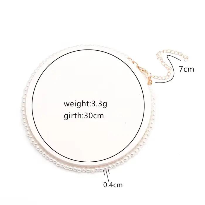 Collier ras du cou classique élégant en perles blanches pour femmes et hommes, idéal pour mariage, b