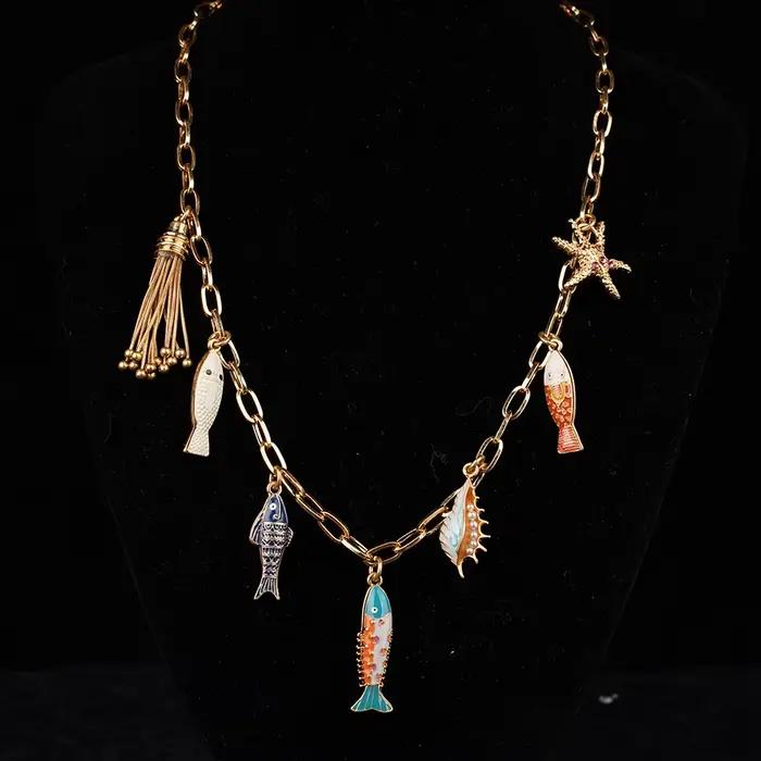 Ensemble de bijoux scintillants en perles fabriquées à la main, bijoux de déclaration de mode rétro