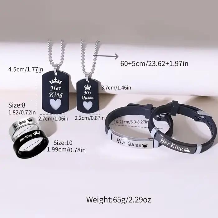 Ensemble de bijoux lumineux en acier inoxydable pour femmes