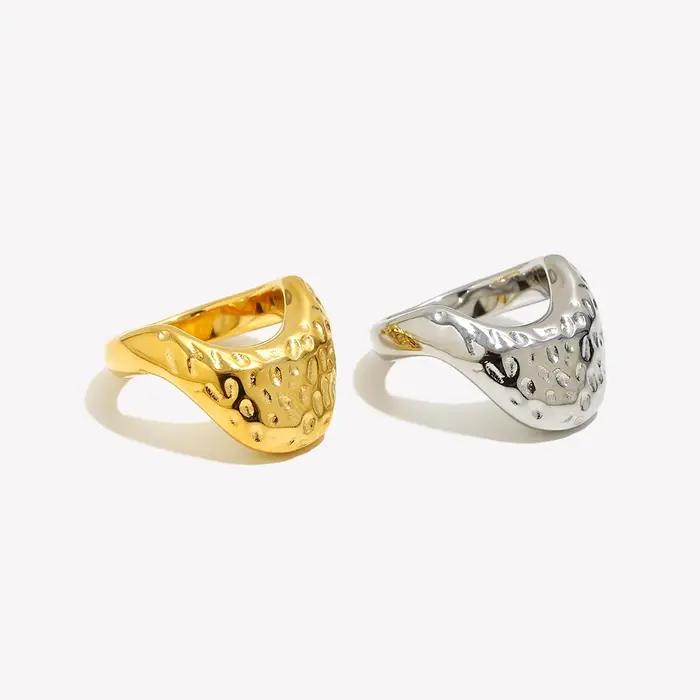 E.B.belle-Bague plaquée or 18 carats pour femme