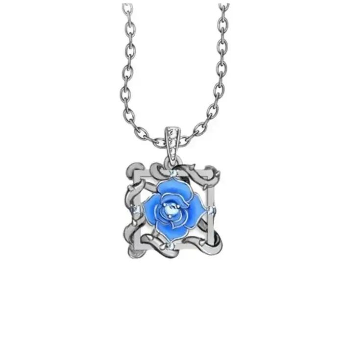Collier cosplay ado unisexe rock blue rose cuivre chaîne de clavicule mode bijoux anime costumes diys occasions spéciales femmes hommes