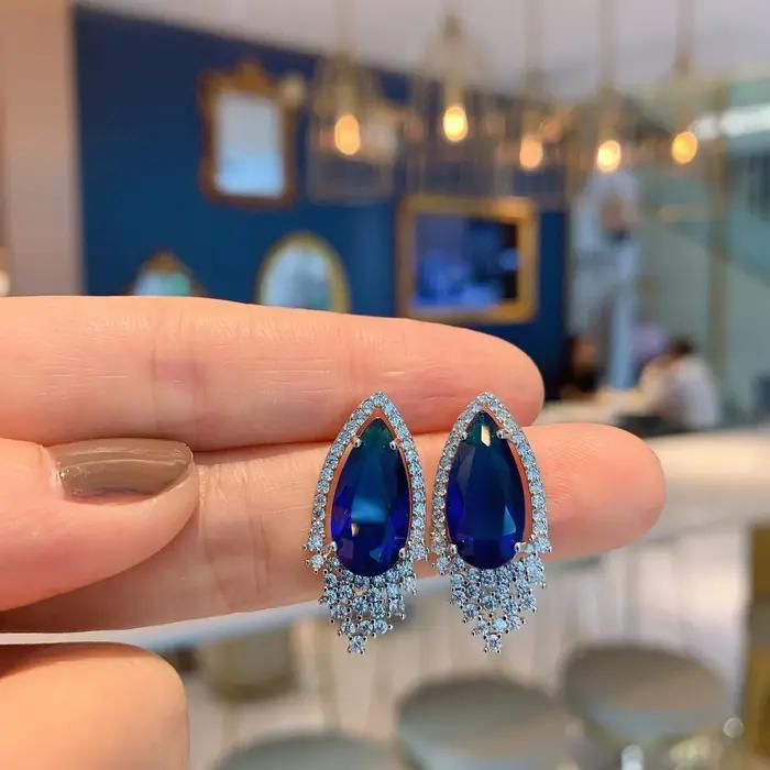 Parure de bijoux élégante pour filles, boucles d'oreilles et collier de mariée en zircon, bijoux de