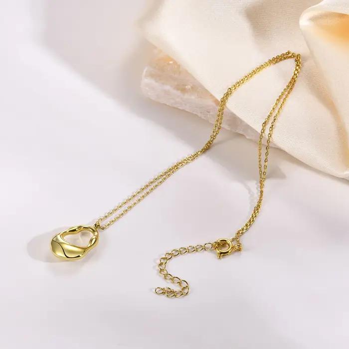 Collier pendentif plaqué or 18 carats pour femmes