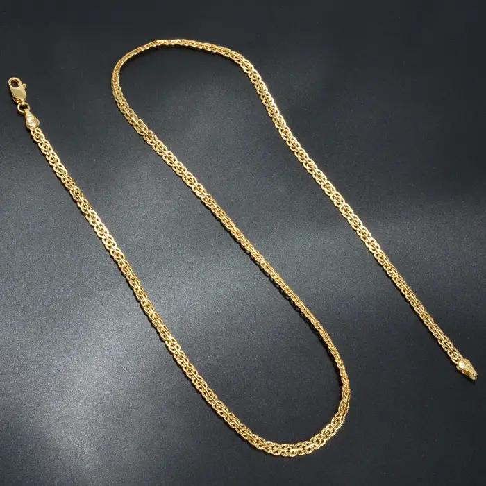 Collier chaîne à maillons plaqué or 18 carats pour femme et homme