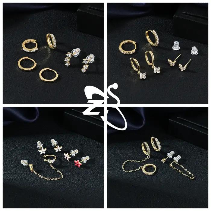 Boucles d'oreilles à tige en argent 925 serties de zirconium blanc élégantes pour femmes et filles, idéales pour les occasions spéciales et le port quotidien