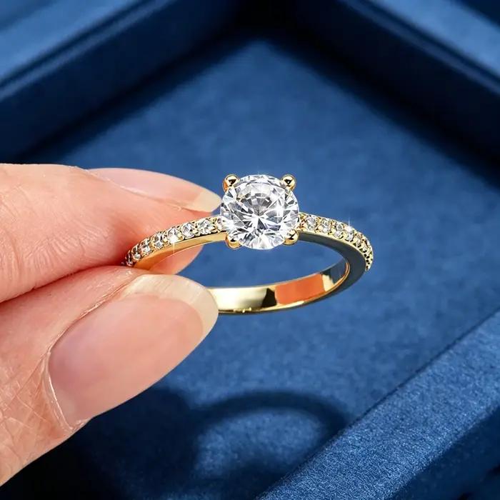 Bague de fiançailles classique en moissanite certifiée Lnkry 1