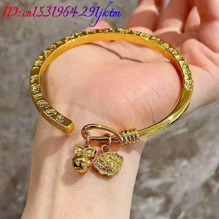 Bracelet en or alluvial MC style classique unisexe avec amulette talisman pour femmes occasions spéciales elegance protection
