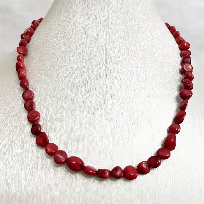 Collier de lieux de pépites rouges irrégulières, véritable pierre naturelle, pierre précieuse exquise, navire de chia, cadeau de bijoux de mode pour les amoureux, offre spéciale