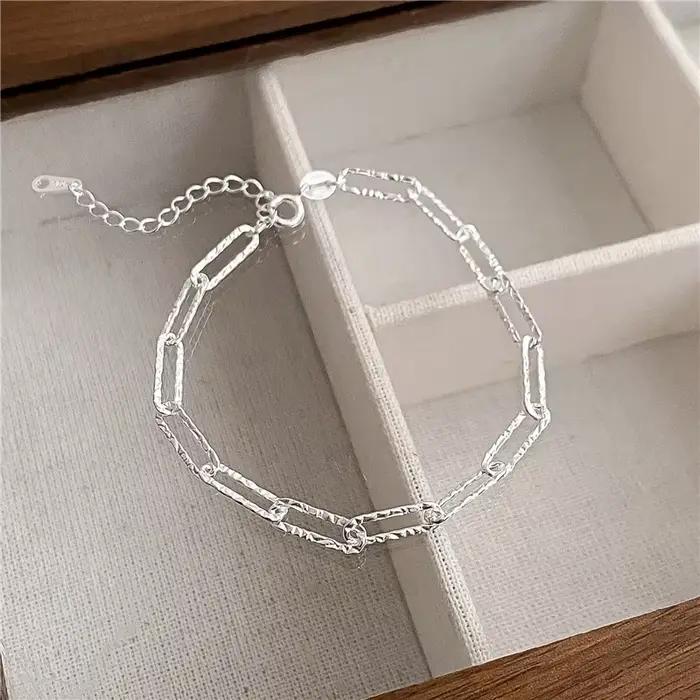 Bracelets de perles en argent Sterling 925 pour femmes et filles, chaîne de luxe à Double couche en