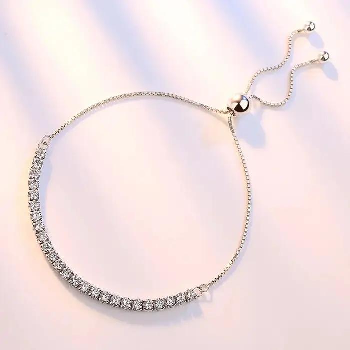 Bracelet en argent Sterling 925 Vera élégant pour femmes romantique et classique pour occasions spéciales et tous les jours