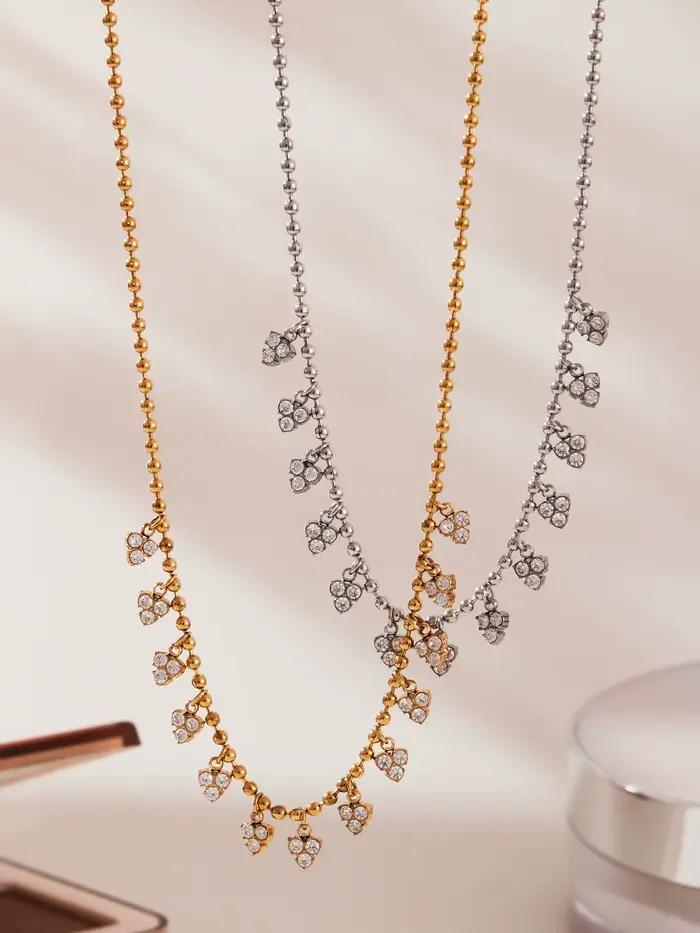Nivora populaire brillant cubique zircone chaîne colliers Bracelets pour femme en acier inoxydable 18K PVD plaqué or fête charme bijoux