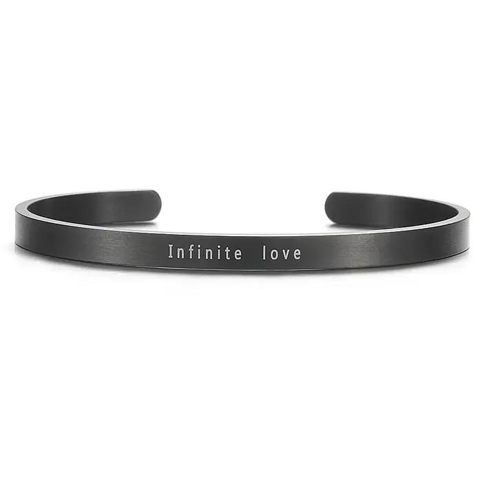 Vente chaude 5mm brossé mat personnalisé Bracelets pour femme amant Double face gravé personnalisé nom de famille manchette cadeaux accepter goutte