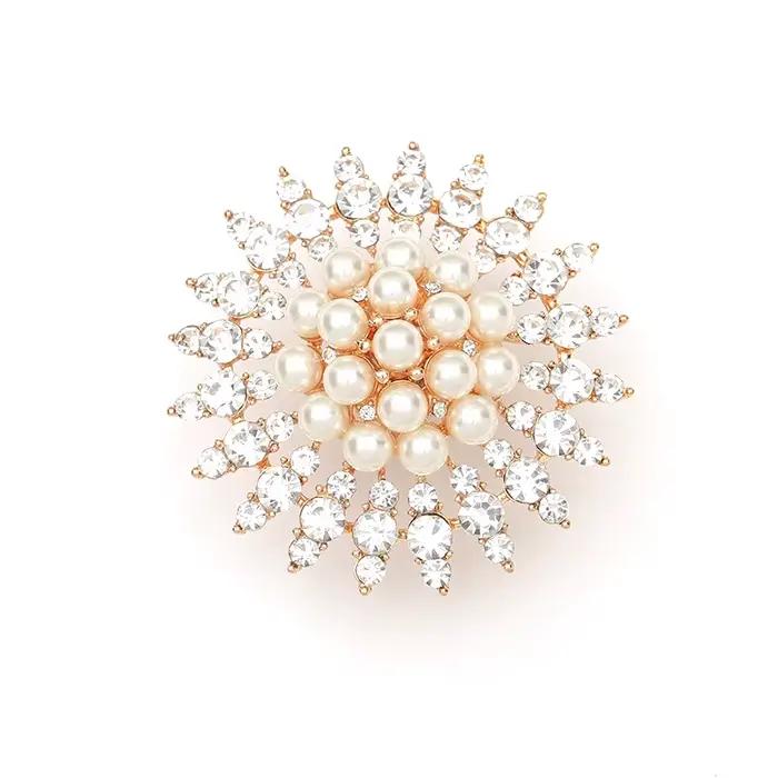 Zinsed-Bague de fiançailles plaquée or pour mariée, bijoux de mariage, matiques réglables, fleur magnifique exquise, perle de luxe