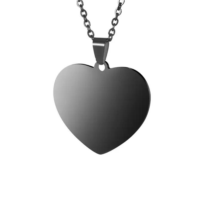 Collier Photo Personnalisé pour Femme Coeur Gravé Pendentif en Acier Inoxydable