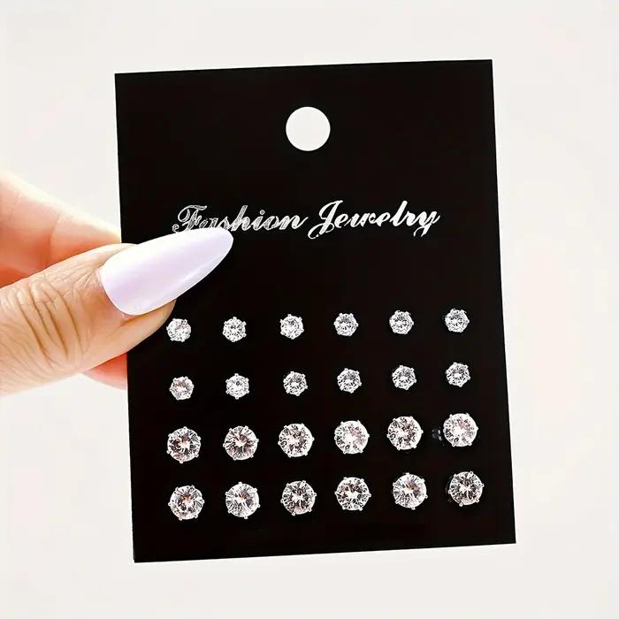 Boucles d'oreilles en zircon brillant pour femmes et hommes occasions spéciales partys mariages anniversaires voyages quotidien elegant chic geometric design