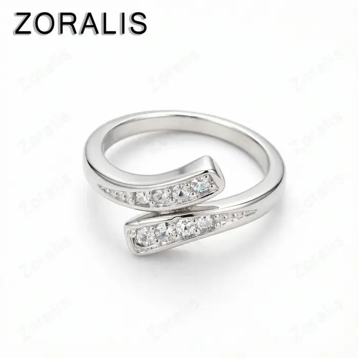 Bague de luxe en or 18 carats avec zircon pour femmes, taille réglable, bijoux de mode pour fête et