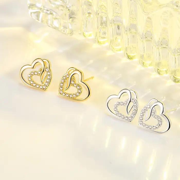 Boucles d'oreilles en diamant véritable pour femme