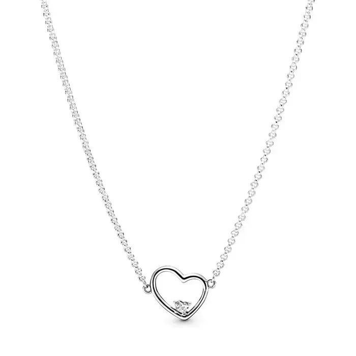 Collier en argent sterling 925 avec flocon de neige scintillant lune étoiles cœur pour femmes occasions spéciales