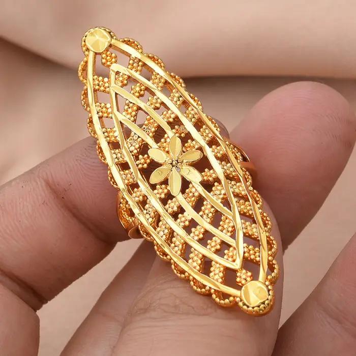 Bagues de luxe couleur or pour femmes et filles, bague de mariage réglable, bijoux, articles cadeaux au Nigeria, dubaï, France