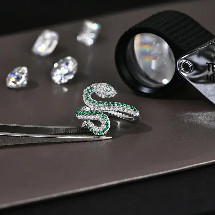 Bagues serpent Moissanite originales charmantes