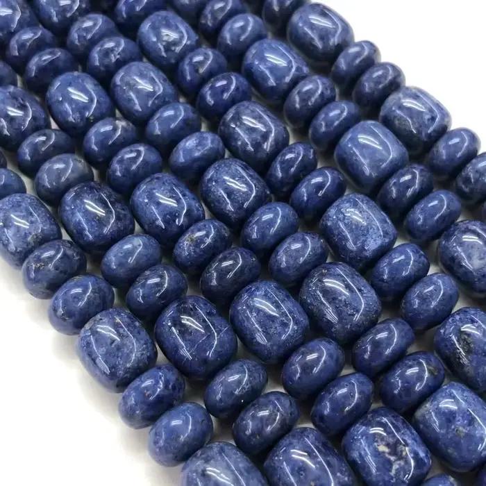 Bracelet en pierre naturelle Dumortierito pour hommes et femmes, perle bricolage, collier fait brin, 15 ", cadeau de fête, vente en gros, nouveau