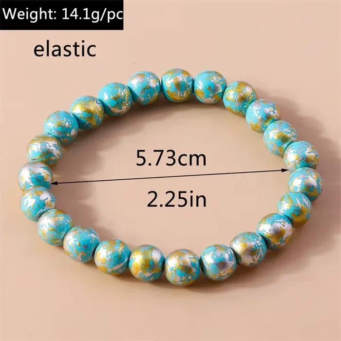 Bracelet de perles fait à la main pour femmes, bracelets et bracelets élastiques, perles colorées, fête de filles, décoration de bijoux de vacances, mode