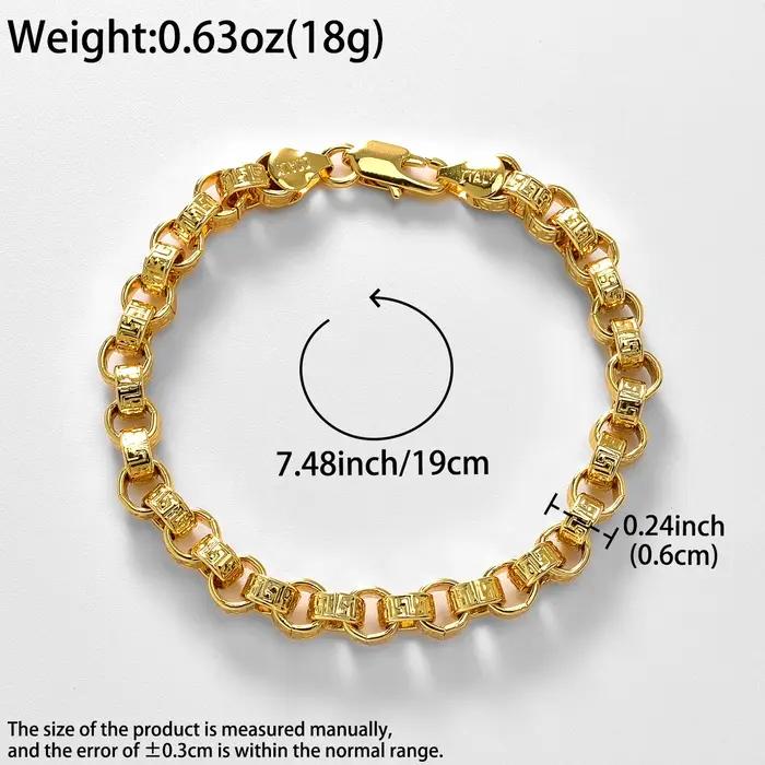 Bracelet en cuivre plaqué or 18 carats serpent style hip hop bijou unisexe pour hommes et femmes occasions spéciales cadeau amitié