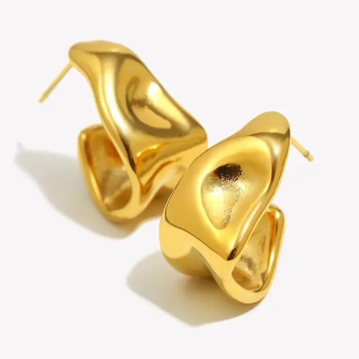 E.B.belle – boucles d'oreilles créoles en acier inoxydable pour femmes