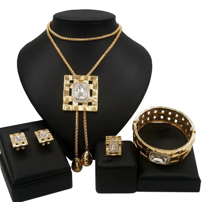 Ensembles de bijoux de pierres précieuses artificielles pour femmes