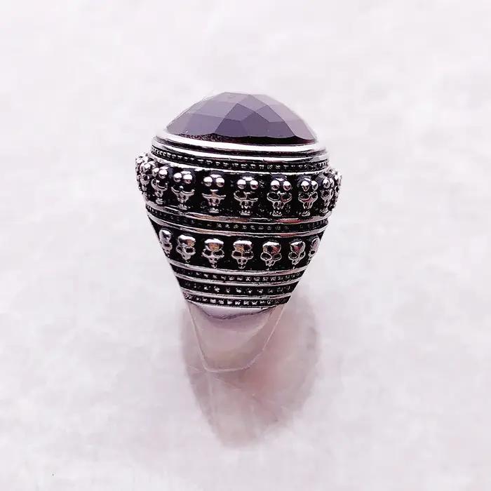 Bague en argent sterling 925 sertie d'œil de tigre motif crâne pour femmes et hommes bijoux vintage à offrir pour diverses occasions