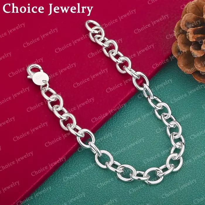 Bracelet en argent Sterling 925 pour hommes et femmes, bijoux à la mode, classique, Simple, élégant,