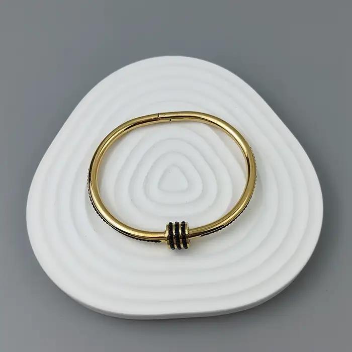 Bracelet pour femmes plaqué or en acier inoxydable, brique de couleur de style Punk, bracelet en métal étanche de haute qualité, bijoux de fête