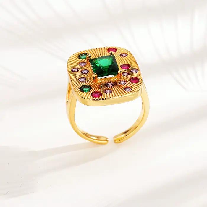 Foyimagination-Ensembles de bijoux rétro émeraude pour femmes