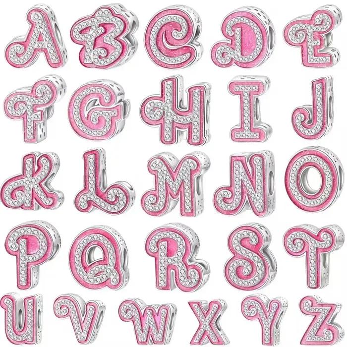 Breloques en Argent 925 Lettres Alphabet Dates Chiffres Perles Acier Doré Cadeau Bijoux Personnalisés Occasions Spéciales