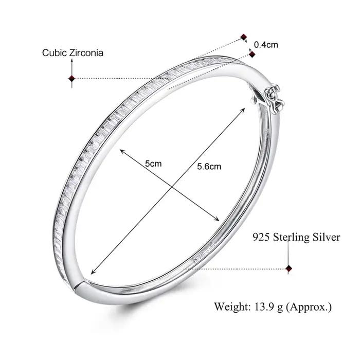 YLMyself Bracelet Bracelet 5*5.6 CM 925 argent 4MM carré cubique Zircon luxe bijoux fins