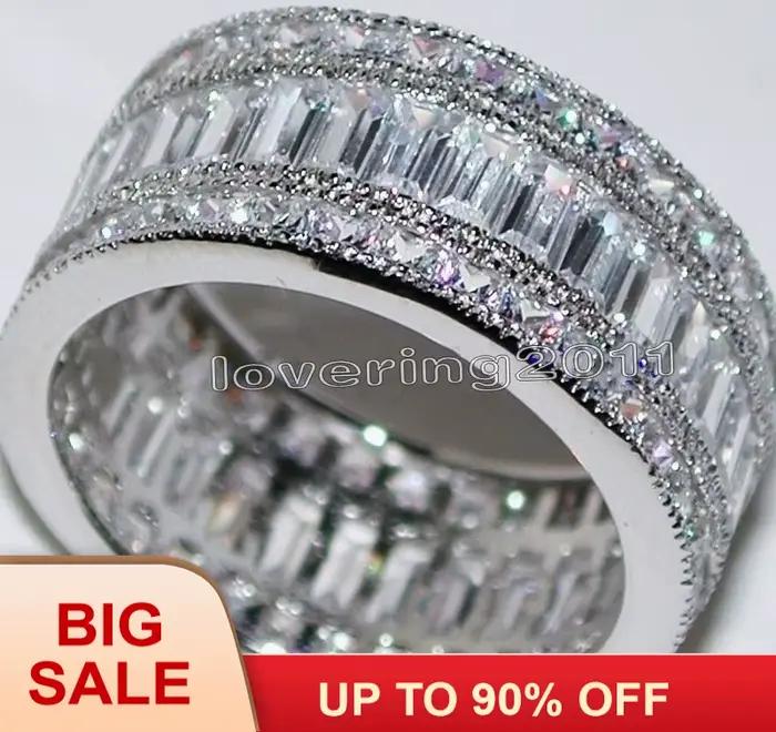 Bague de fiançailles en diamant de laboratoire de luxe, bague de mariage en or blanc 14K pour femmes