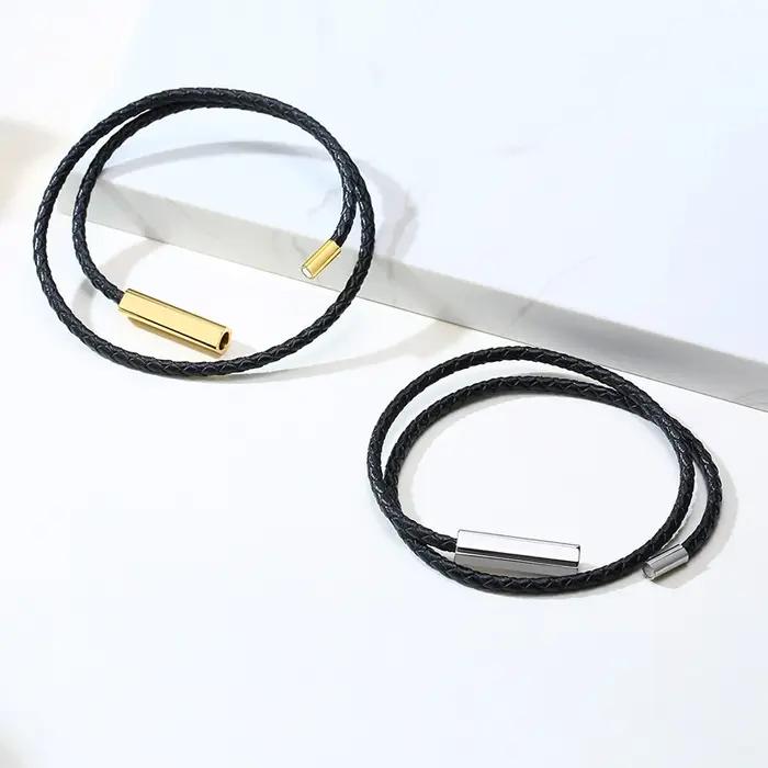 Bracelet tressé en cuir personnalisé pour hommes et femmes