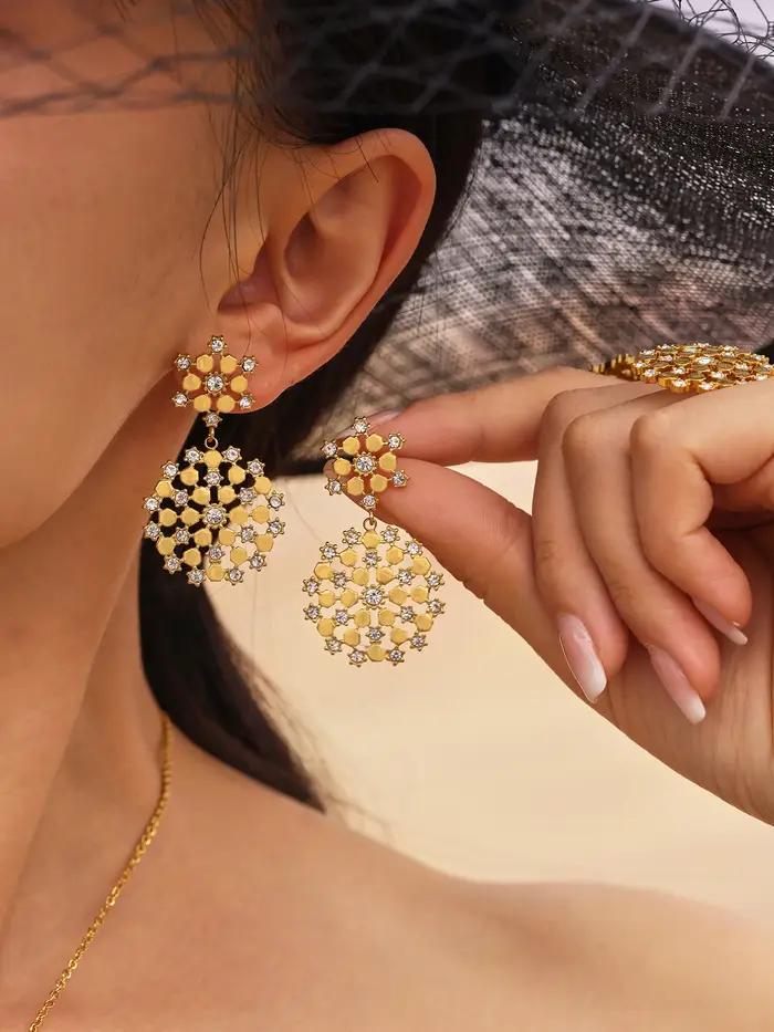 Ensembles de bijoux en acier inoxydable plaqué or avec pierres précieuses de Bohême pour femmes occasions spéciales