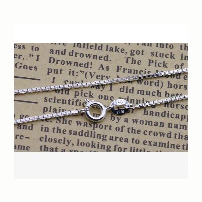 Collier en argent regardé 925 pour femmes et filles, bijoux à bricoler soi-même, 40cm, 45m, 0.8mm, v