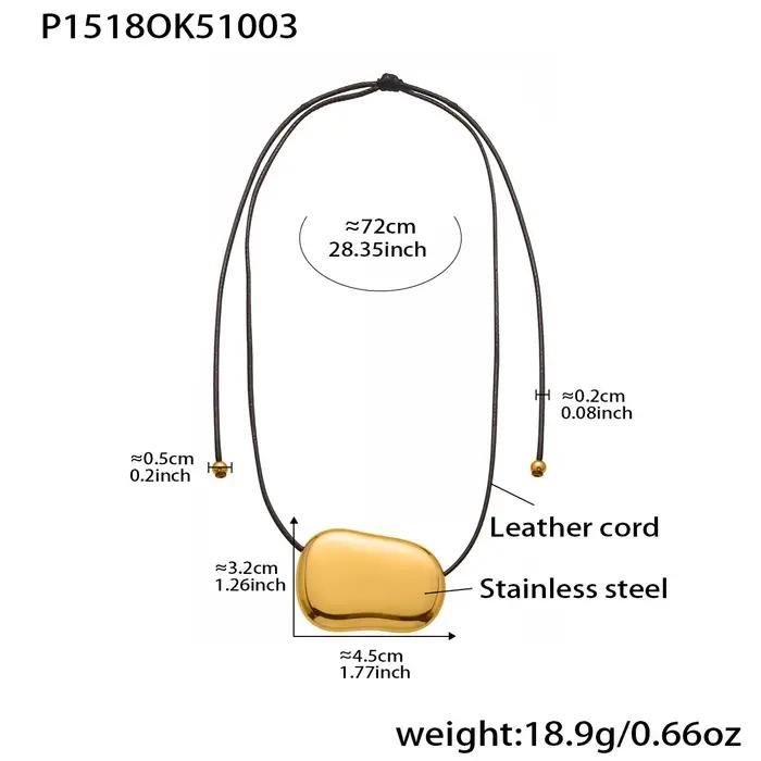 Collier Long superposé en cuir noir pour femmes