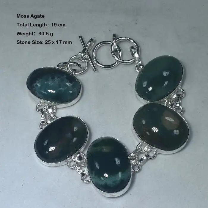 Bracelet en Pyrite, Apatite et Péridot véritable, plaqué argent sur cuivre
