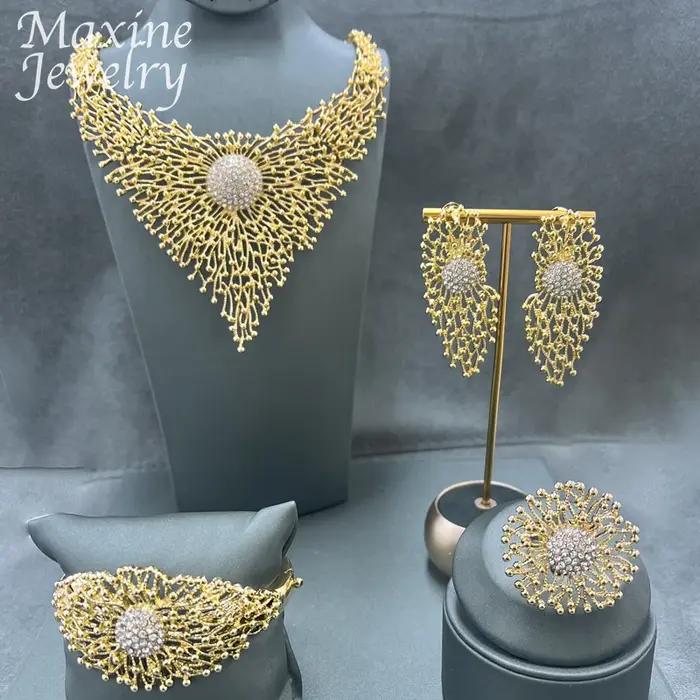 Ensemble de bijoux plaqué or 18 carats pour femme