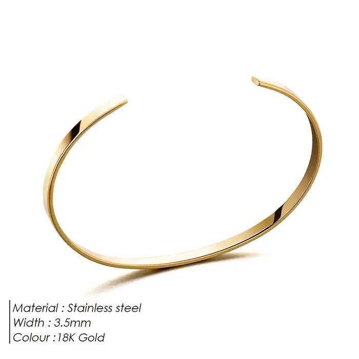 Bracelet en acier inoxydable plaqué platine EManco Simple Unisex Paragraph Cuff pour homme, accessoires simples de luxe léger de haute qualité