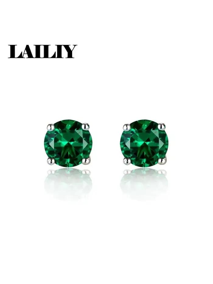 Boucles d'oreilles émeraude en argent sterling 925 pour femmes occasions spéciales élégantes à offrir style classique étincelant