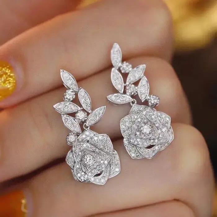Boucles d'oreilles pendantes en argent sterling 925